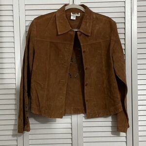 Coldwater Creek Tan Suede Leather Jacket